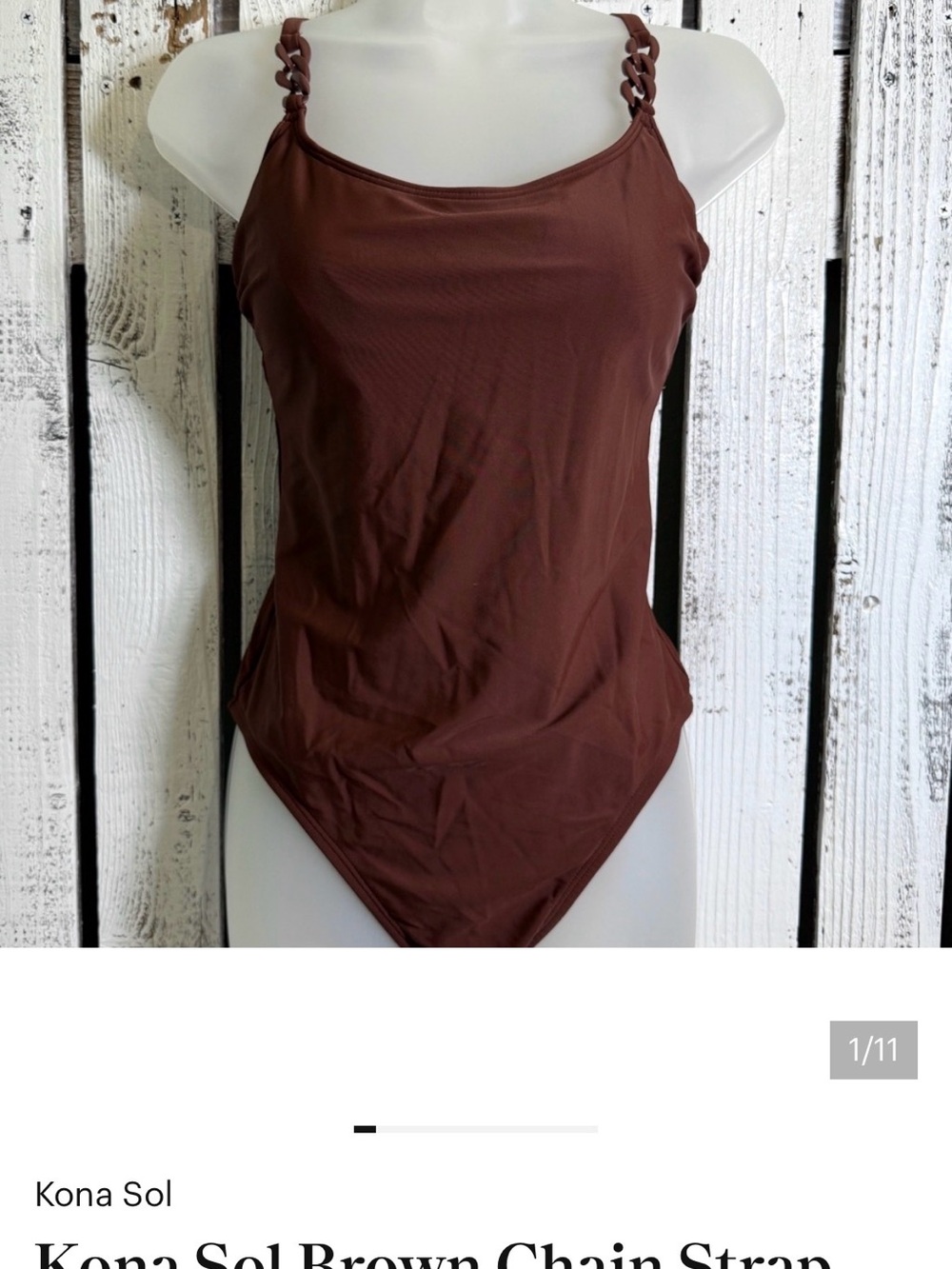 Kona Sol Brown Swimsuit with skirt